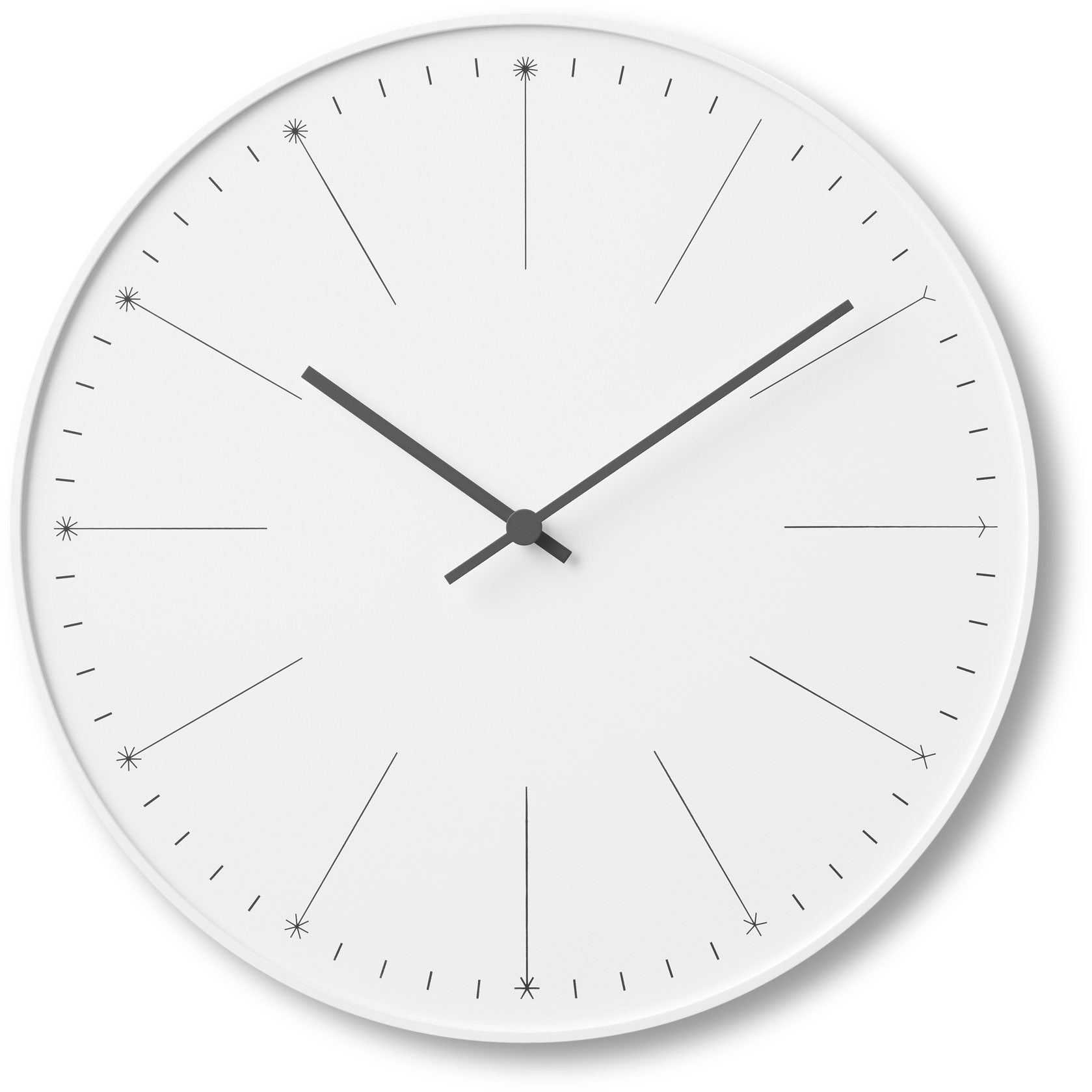 Minimalist White Wall Clock PNG