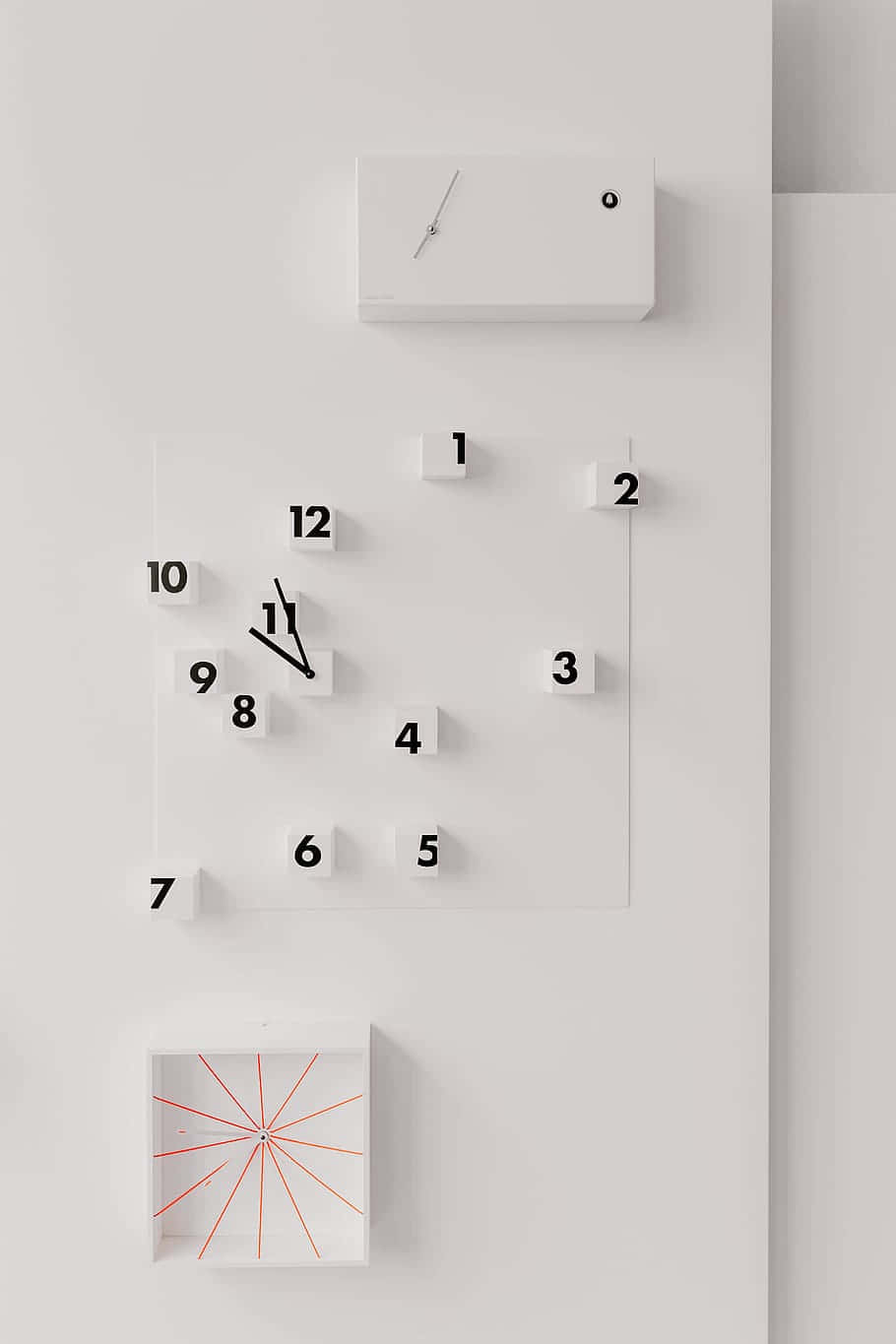 Minimalist White Wall Clocks Wallpaper