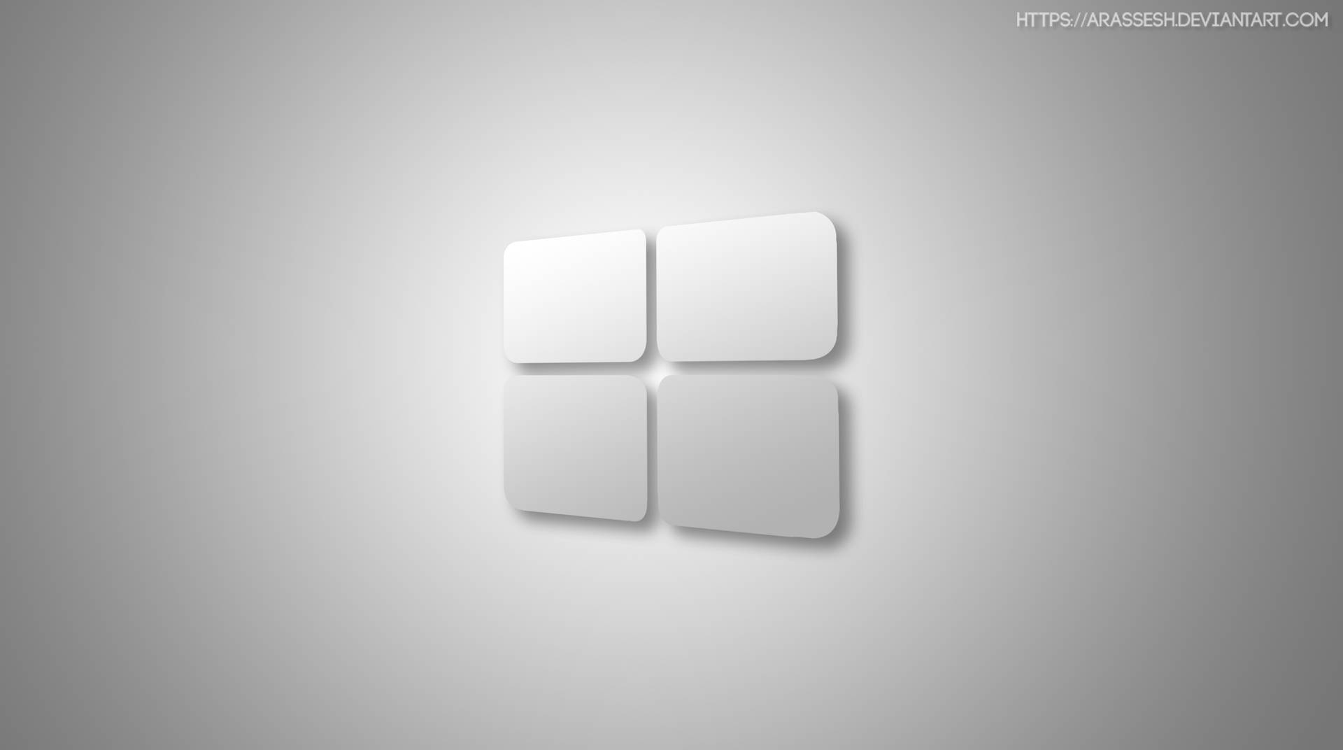 Minimalist Windows 10 HD Grå Logo Skrivebordsbaggrund Wallpaper