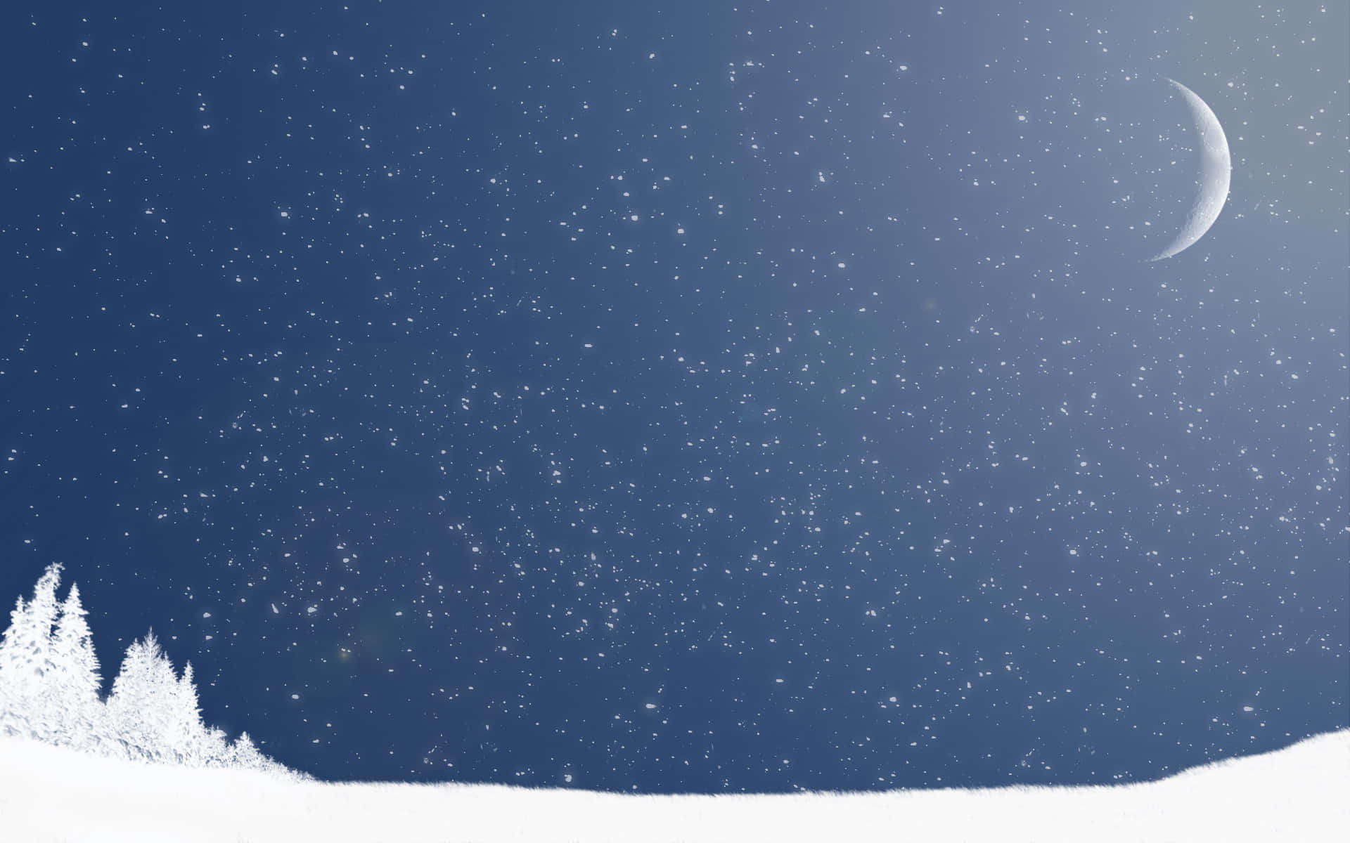 Envacker Minimalistisk Vinterscen Wallpaper