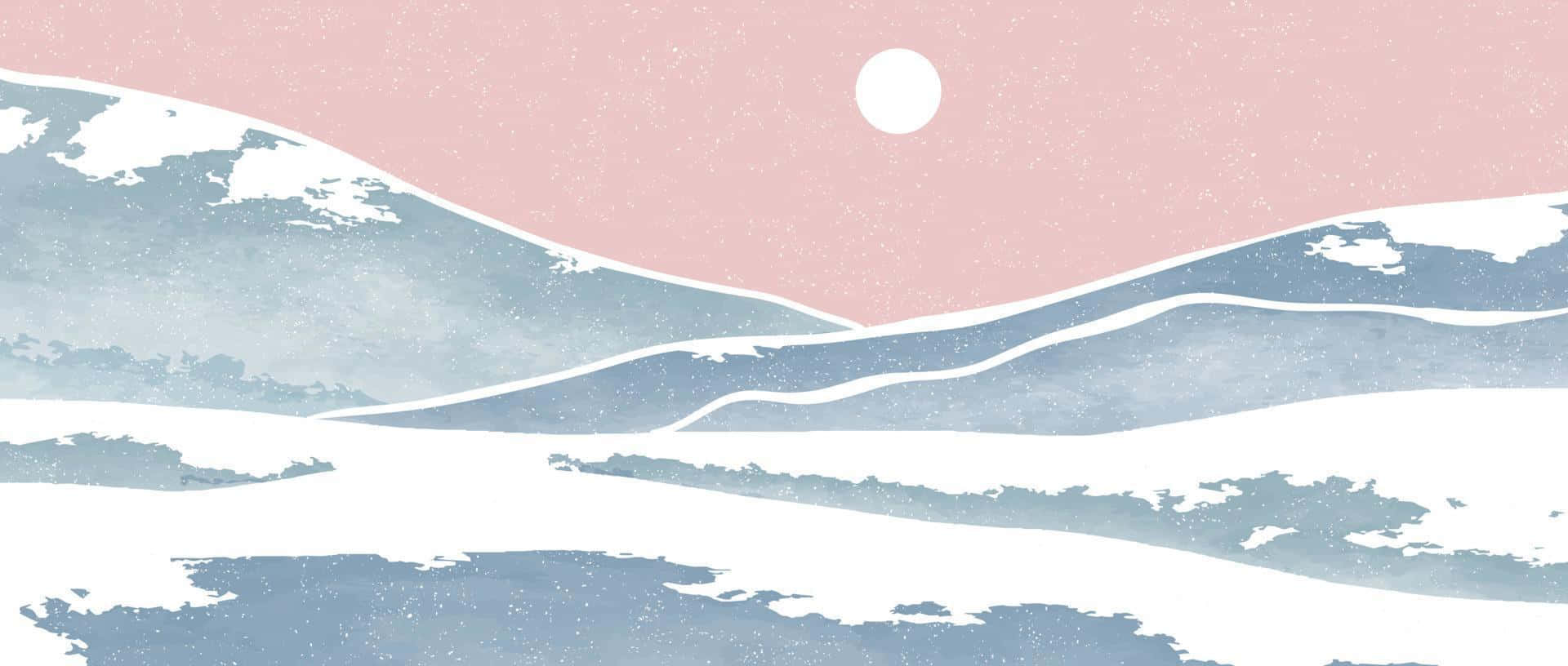Minimalist Winter Landscape Art Wallpaper