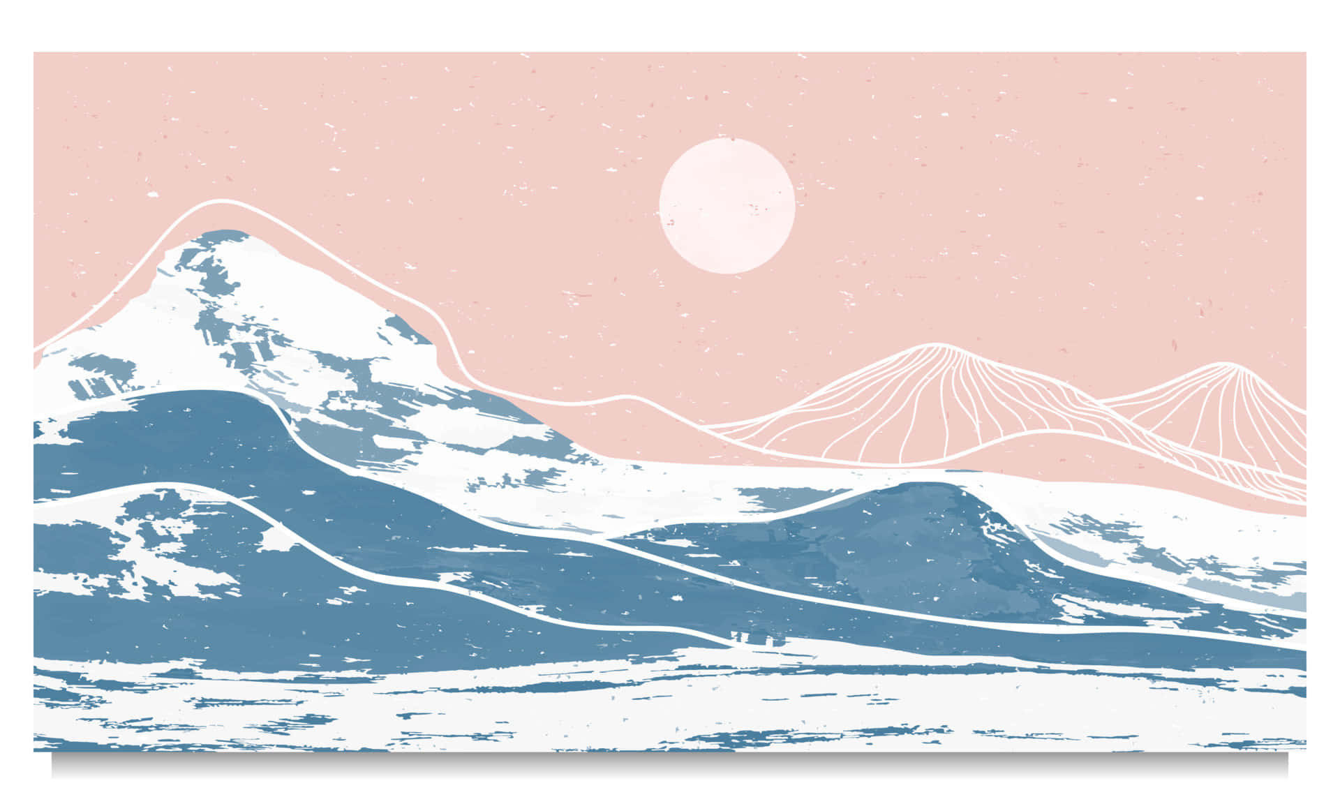 Minimalist Winter Mountain Landscape Wallpaper