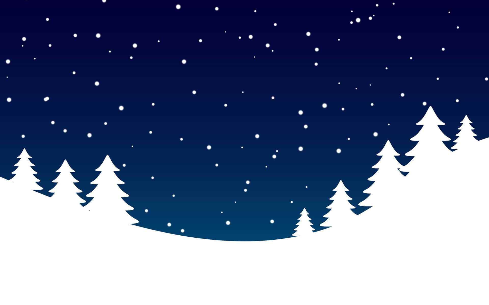 Minimalist Winter Nightscape Wallpaper