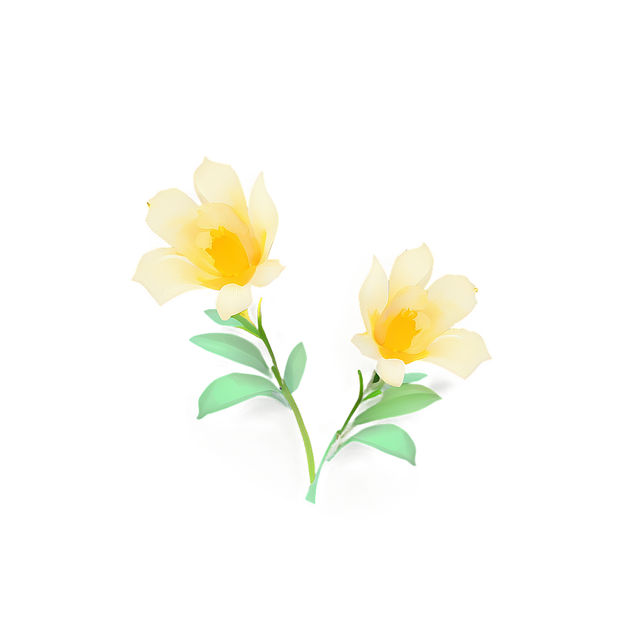 Minimalist Yellow Flowers Png Axu PNG