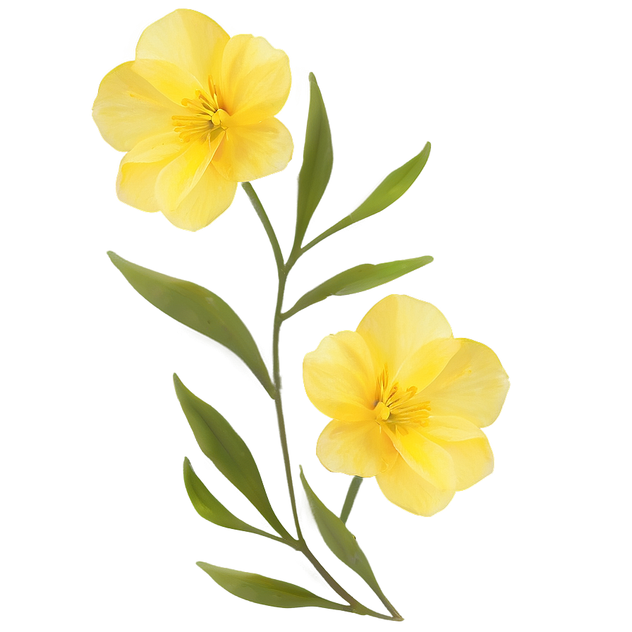 Minimalist Yellow Flowers Png Ykc69 PNG