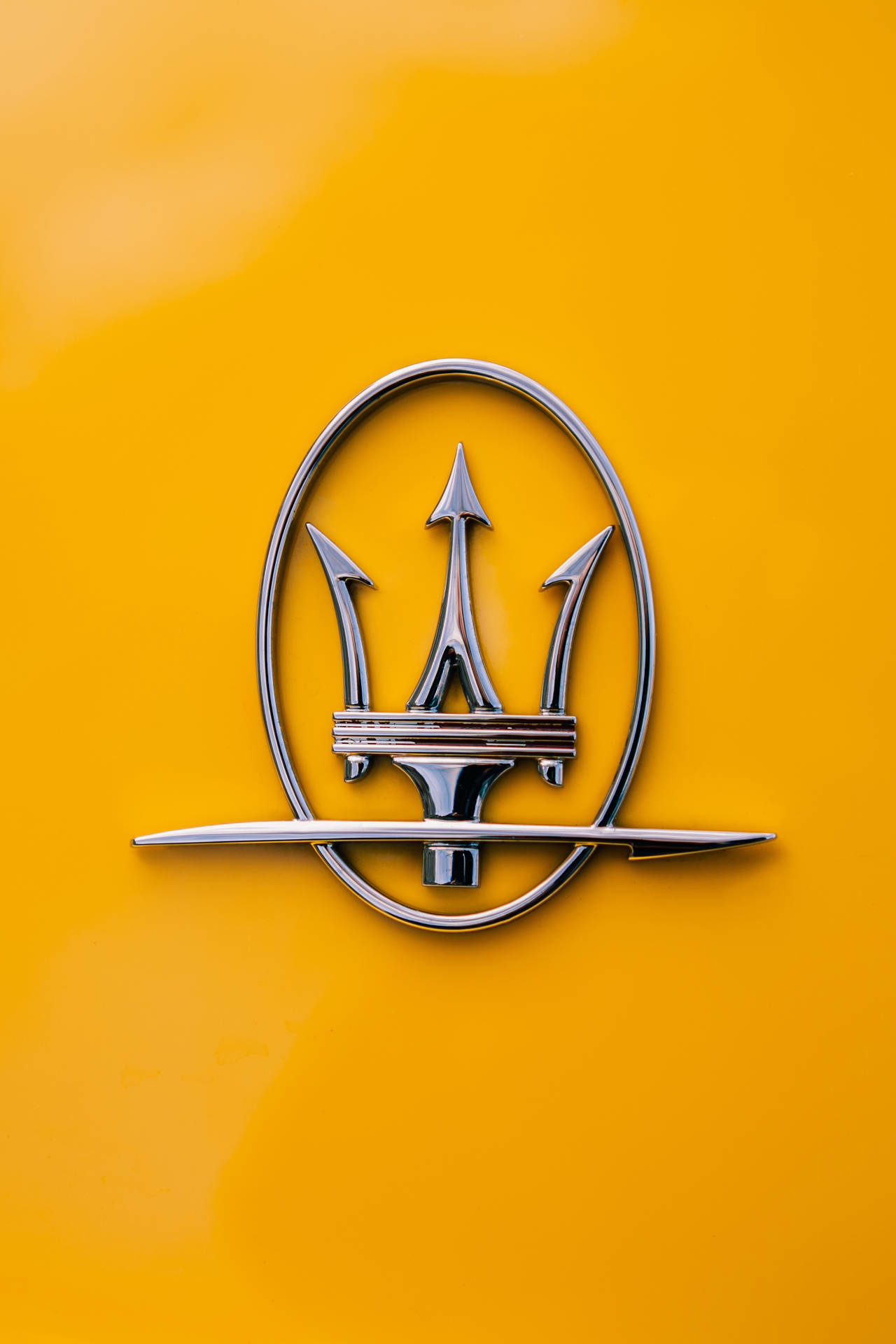 Minimalist Yellow Maserati Background
