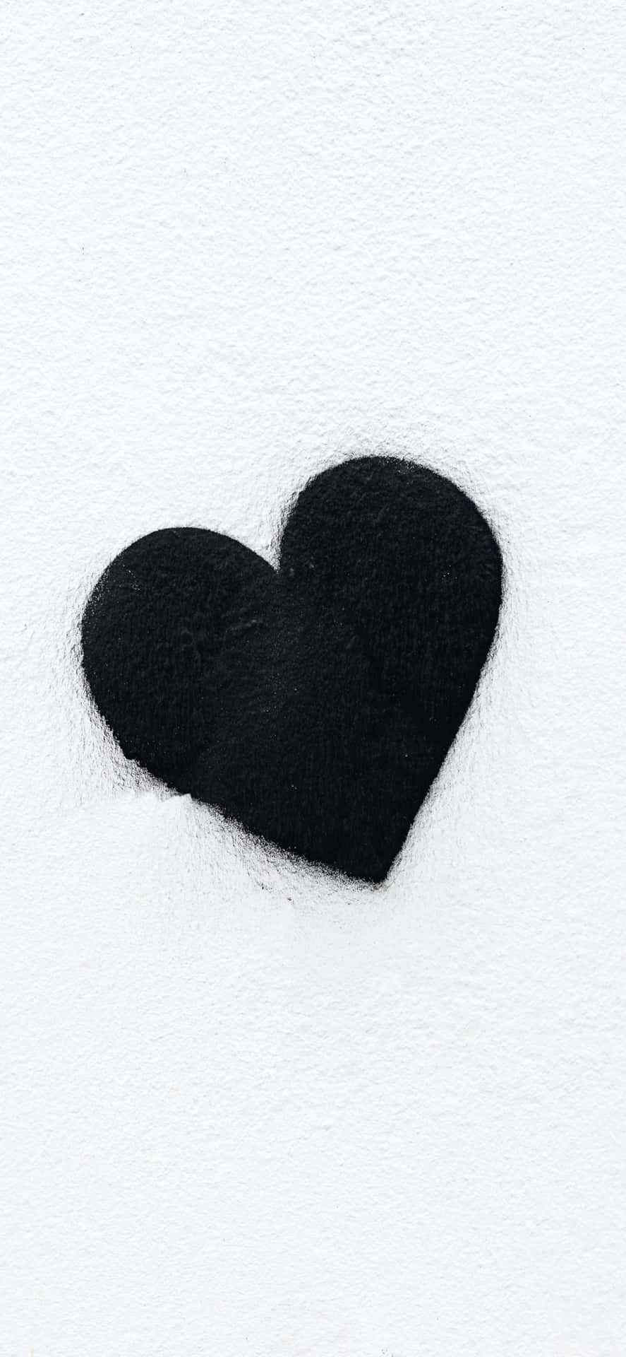 Minimalistisk sort hjerte iPhone tapet Wallpaper