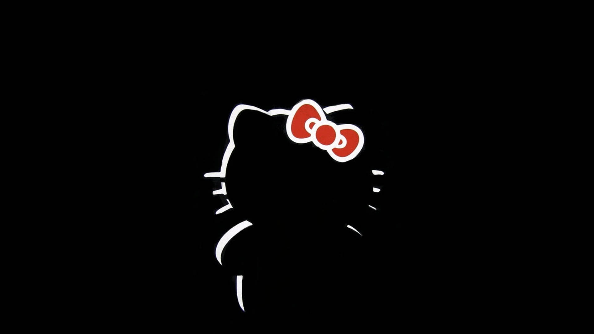 Minimalistic Black Hello Kitty Silhouette Wallpaper