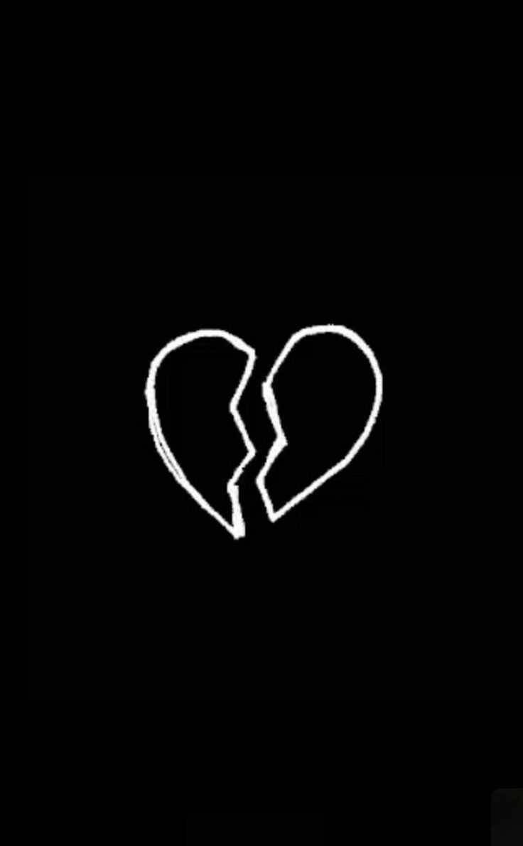 Minimalistisk knust hjerte sort baggrund Wallpaper