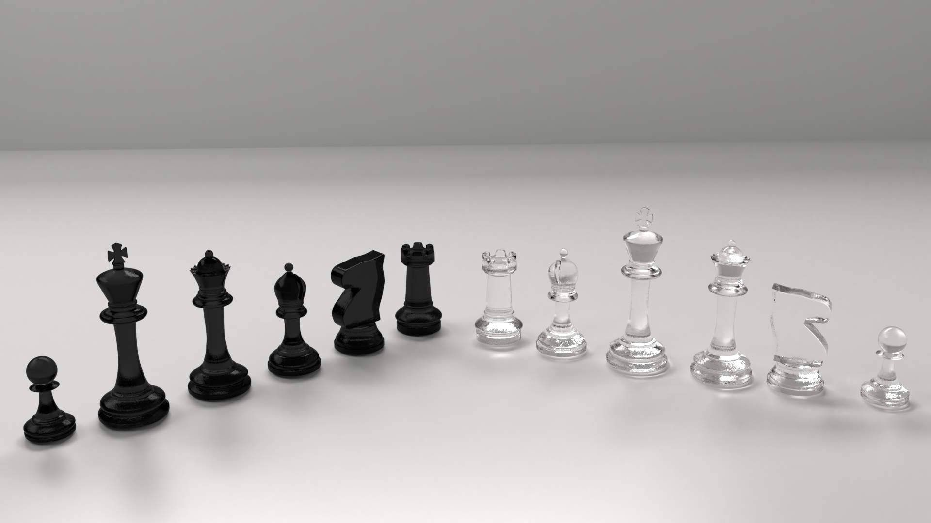 Minimalistic Clear Chess Pieces