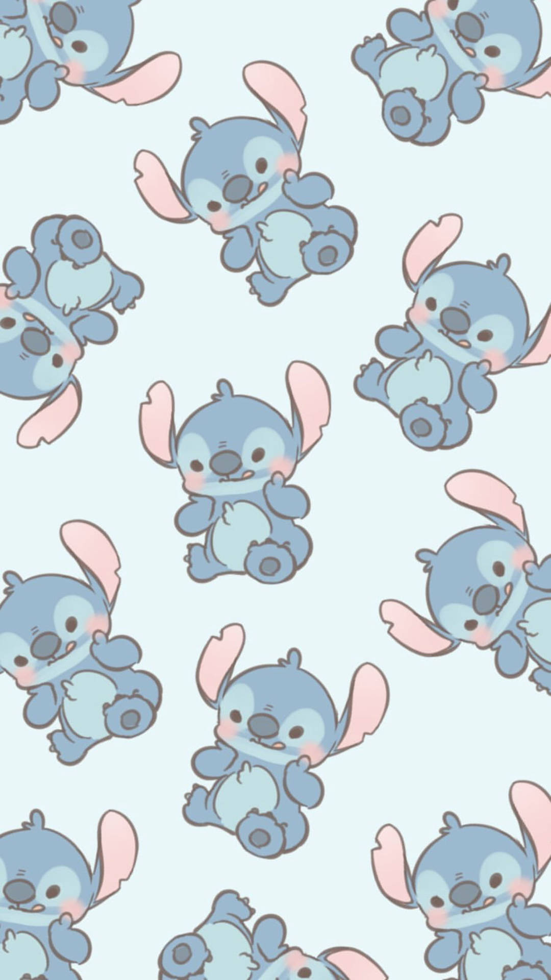 Minimalistisk sød Disney Stitch Mønster Wallpaper