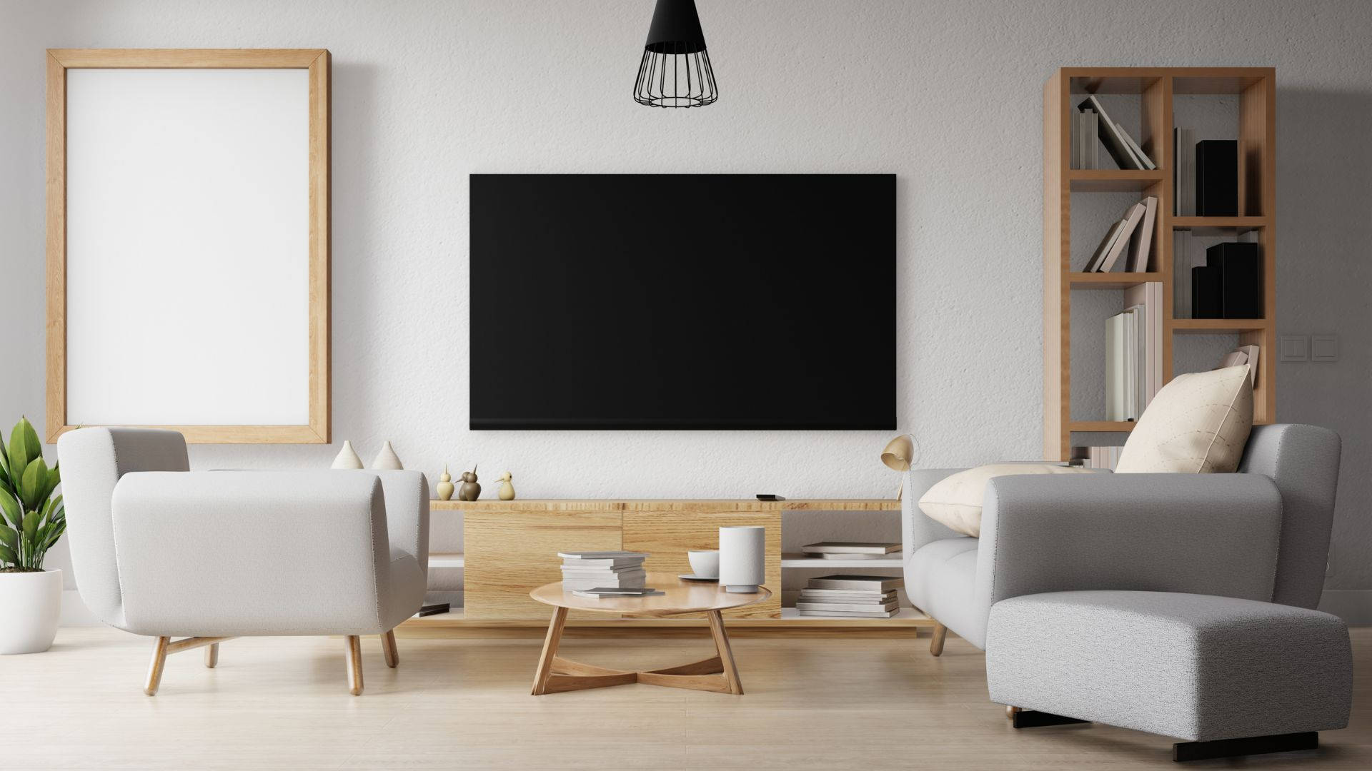 Minimalistic Mounted Tv Cabinet Wallpaper