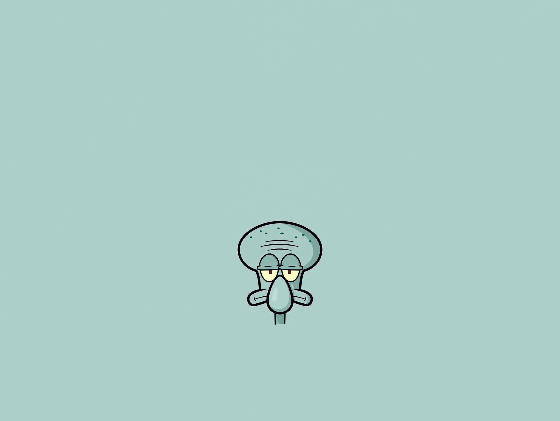 Minimalistic Sad Squidward Wallpaper