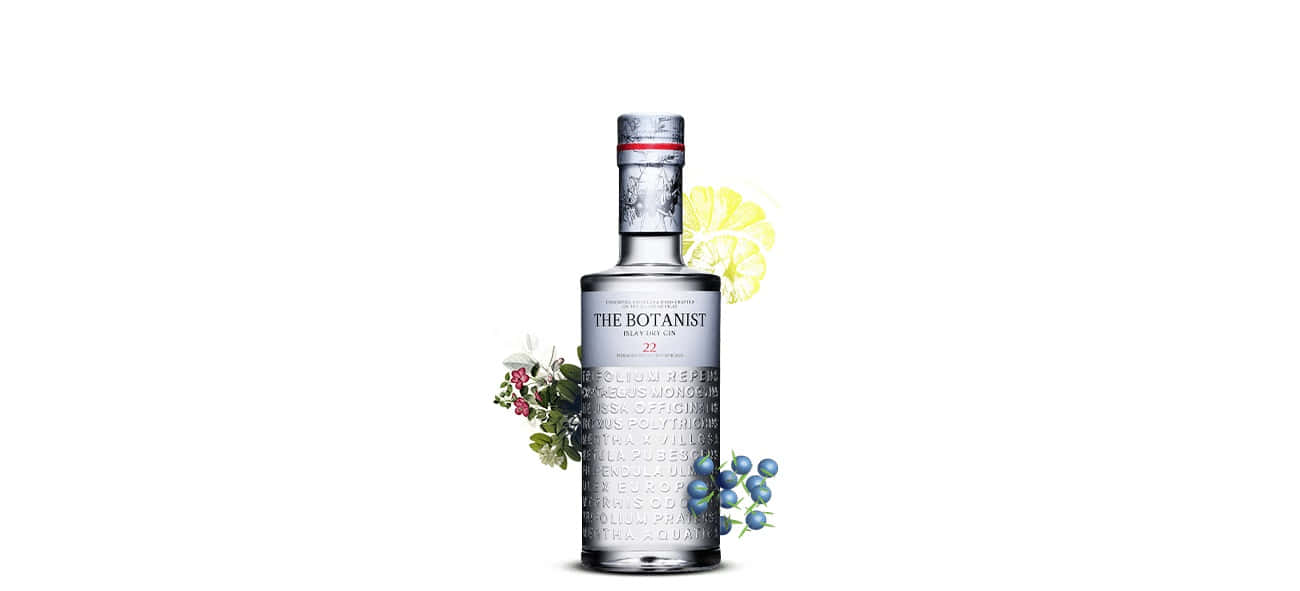 Minimalistic The Botanist Islay Dry Gin Drink Berries And Flowers Wallpaper