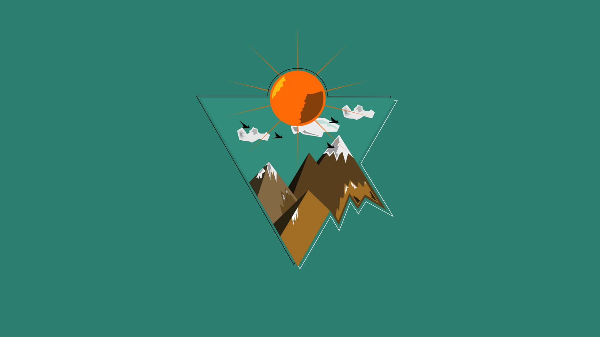 Minimum Size Of The Mountains And Sun Wallpaper