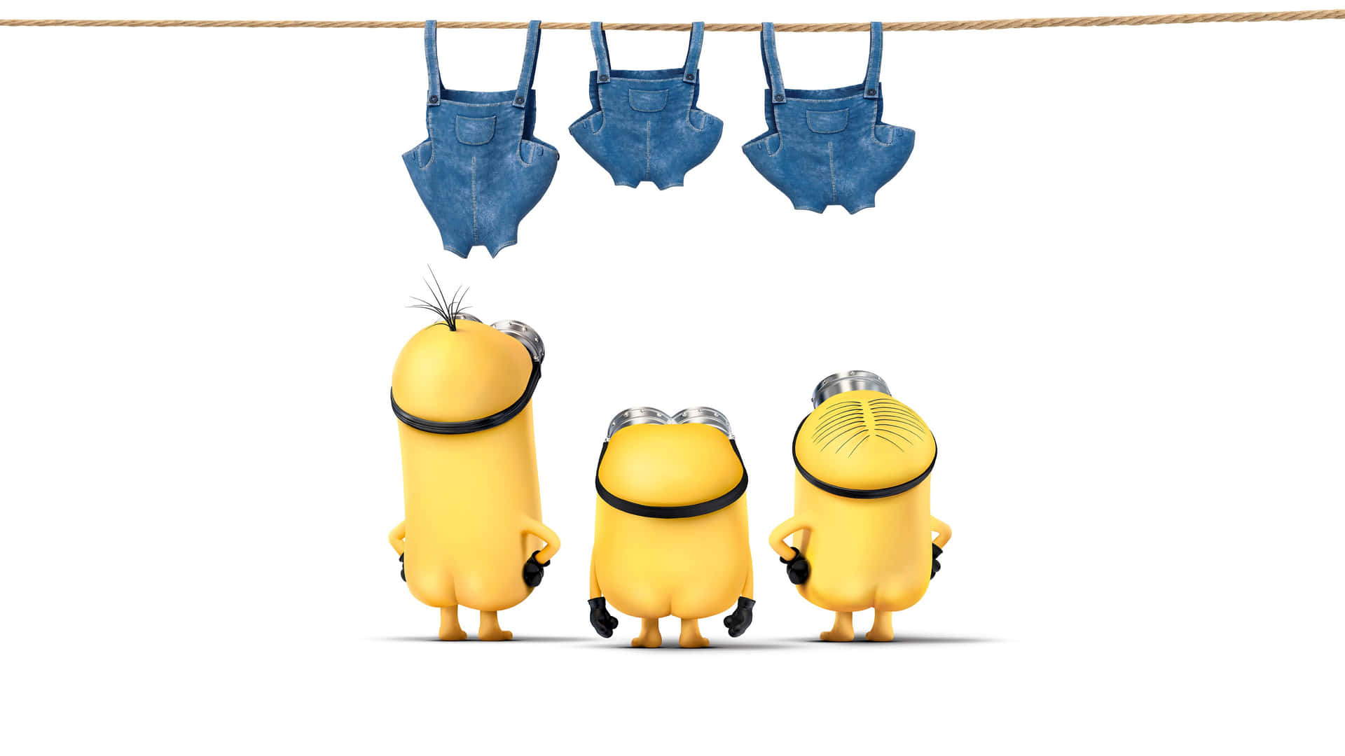Minions Hanging Clothes On A Line