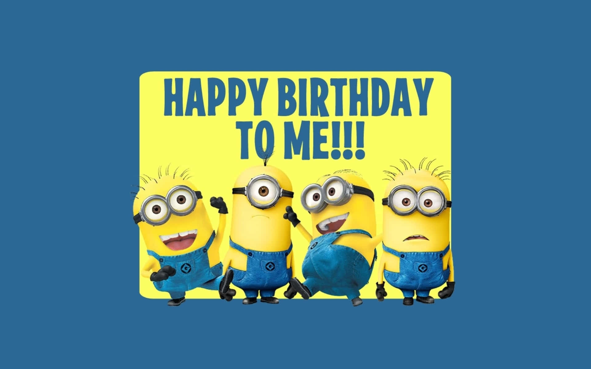 "It's minions birthday and the party just started!" Wallpaper