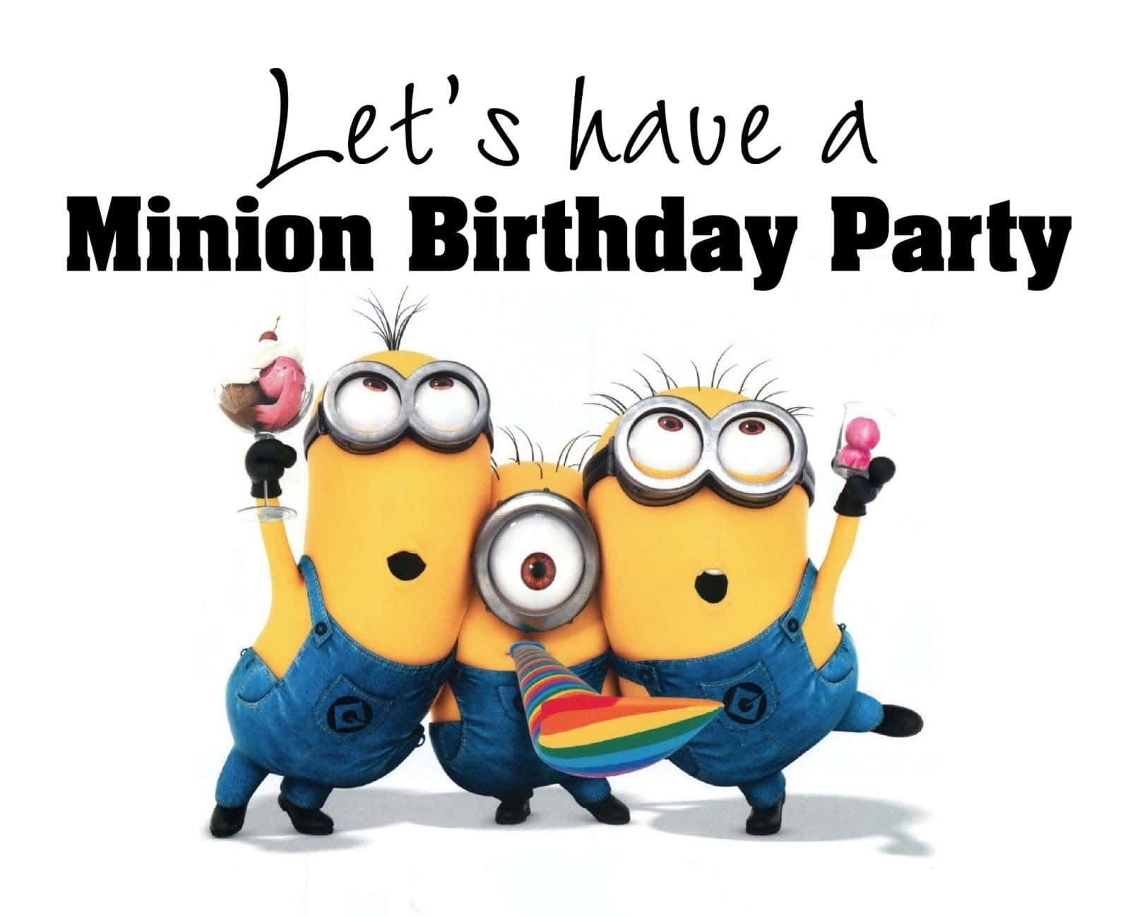 Greeting Minion celebrating a happy birthday Wallpaper
