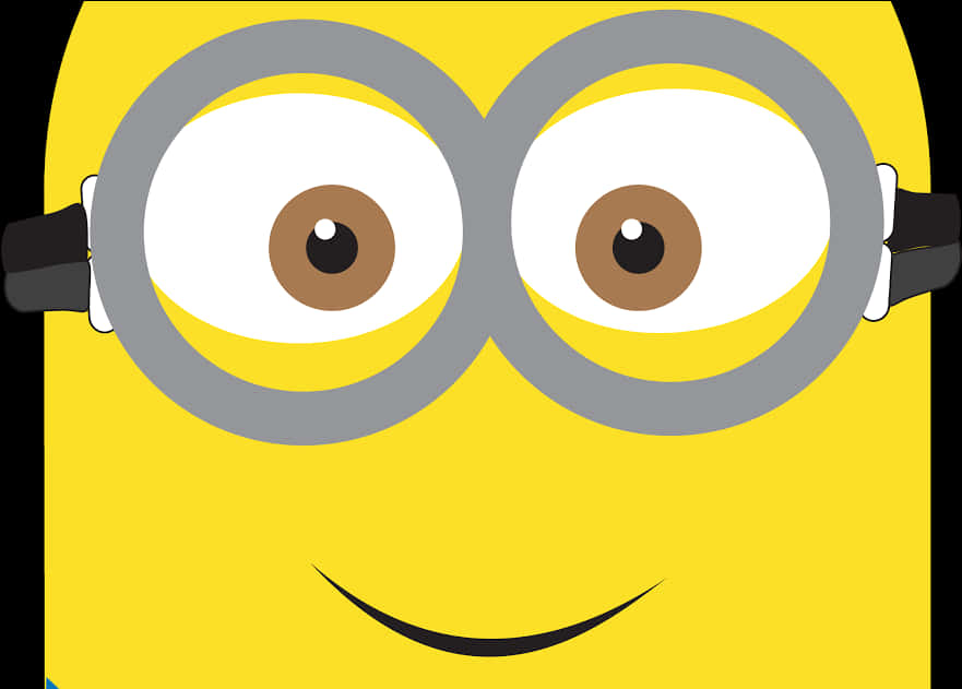 Minion Close Up Graphic PNG