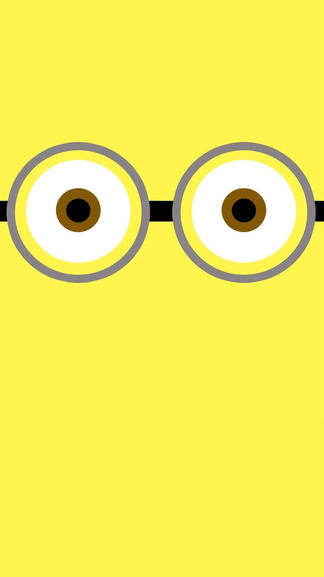 Minion Eyes For Cute Yellow Background Wallpaper