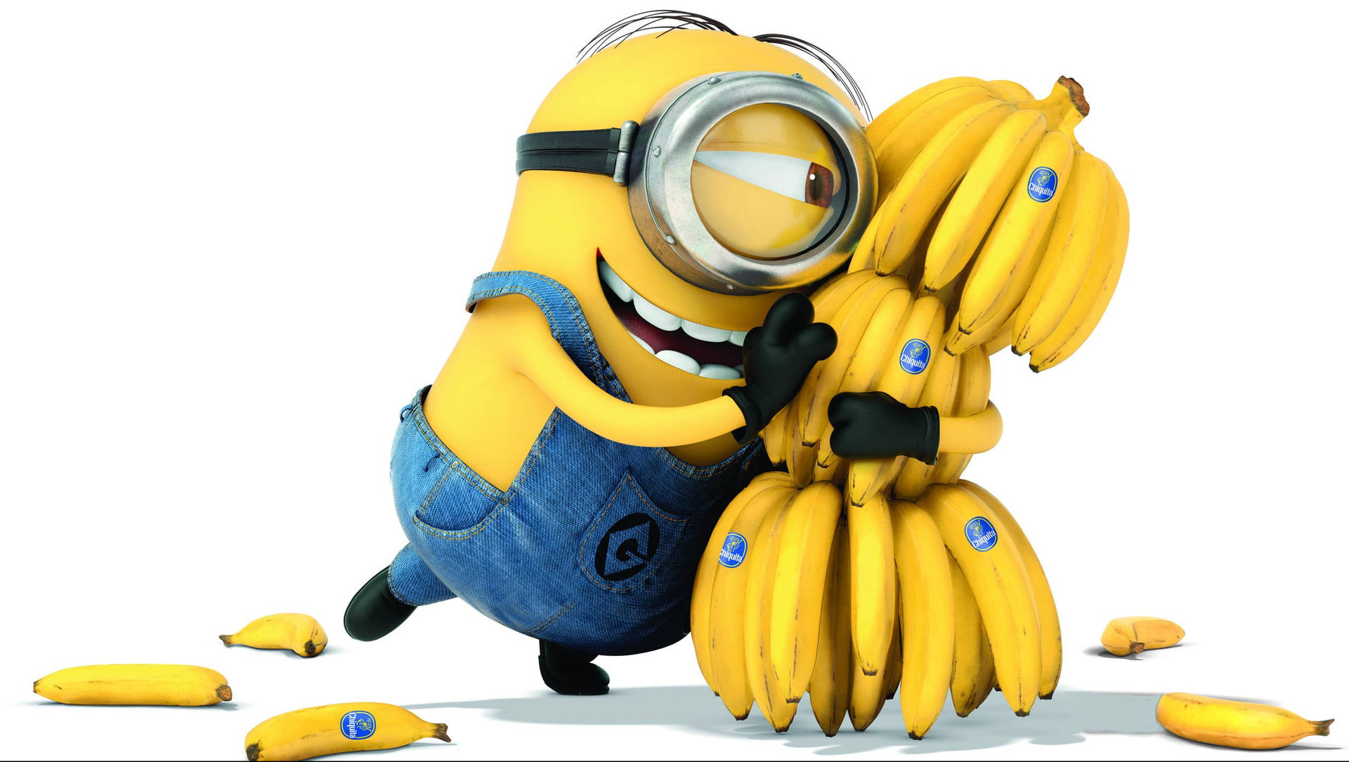 Minion Hugging Bananas Wallpaper