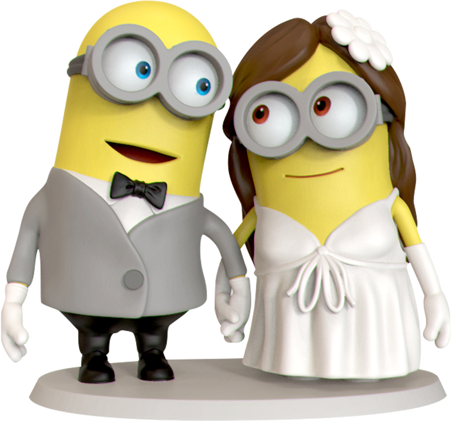 Minion Wedding Couple Celebration PNG