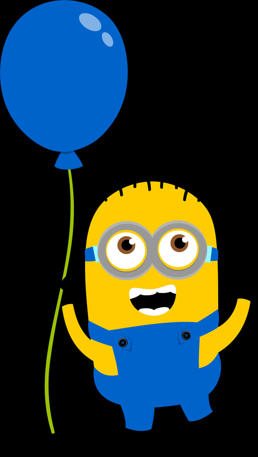 Minion With Blue Balloon PNG