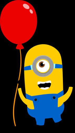 Minion With Red Balloon PNG