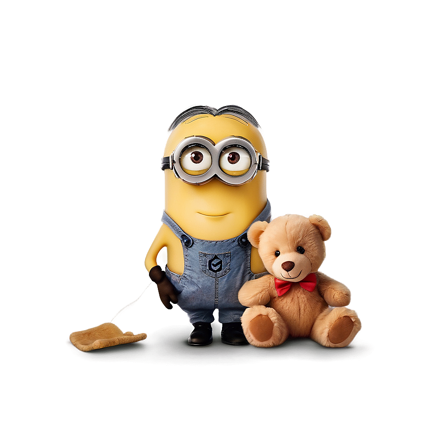 Minion With Teddy Bear Png 05232024 PNG