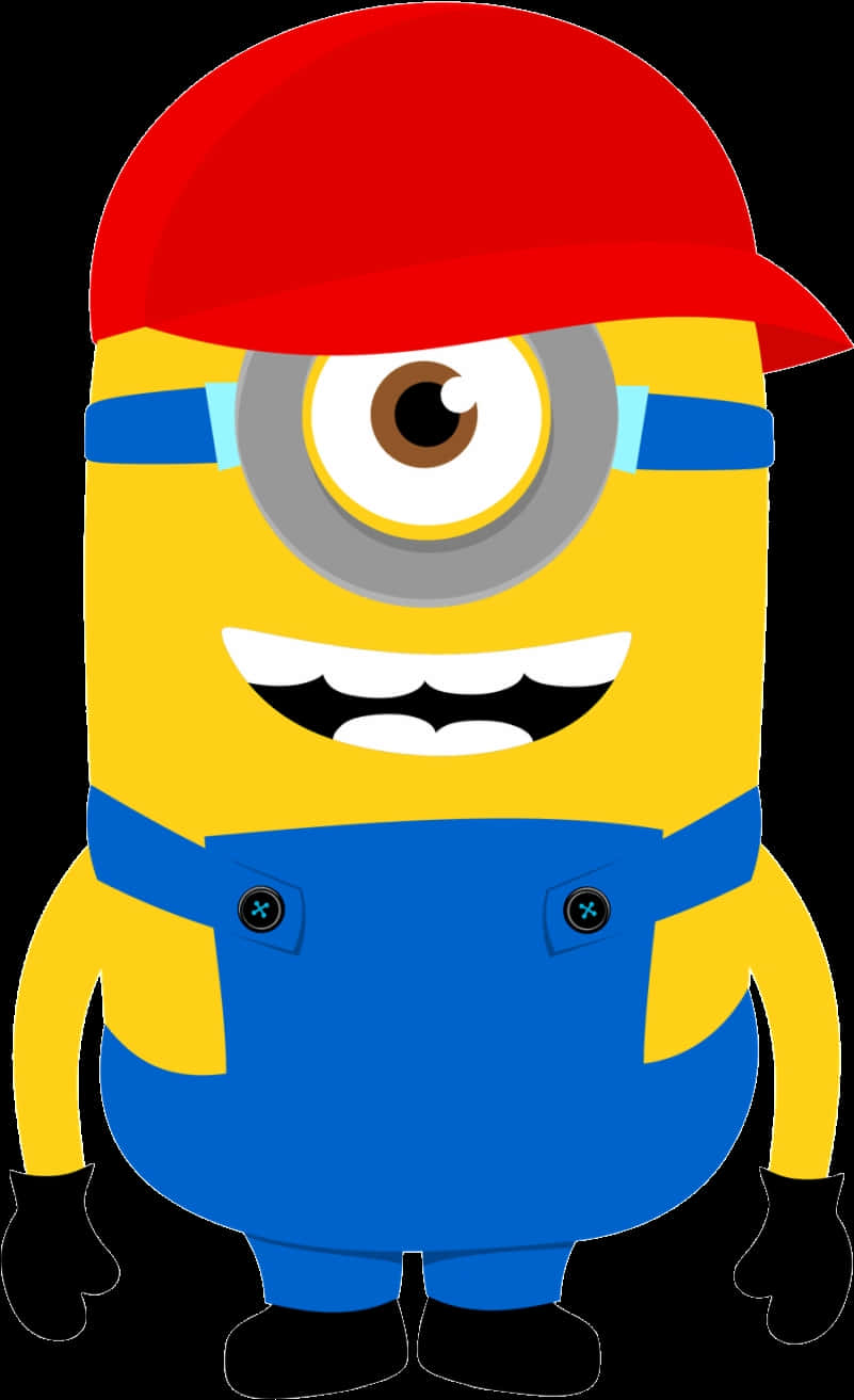Minion_with_ Red_ Cap_ Clipart PNG