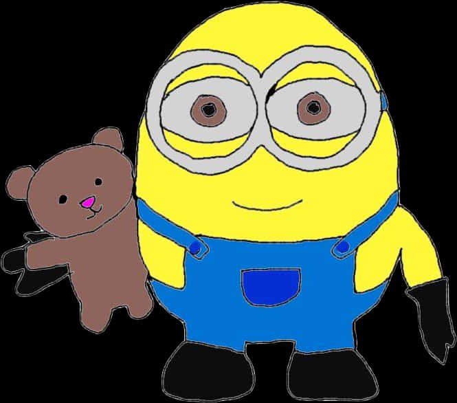 Minion_with_ Teddy_ Bear_ Clipart PNG