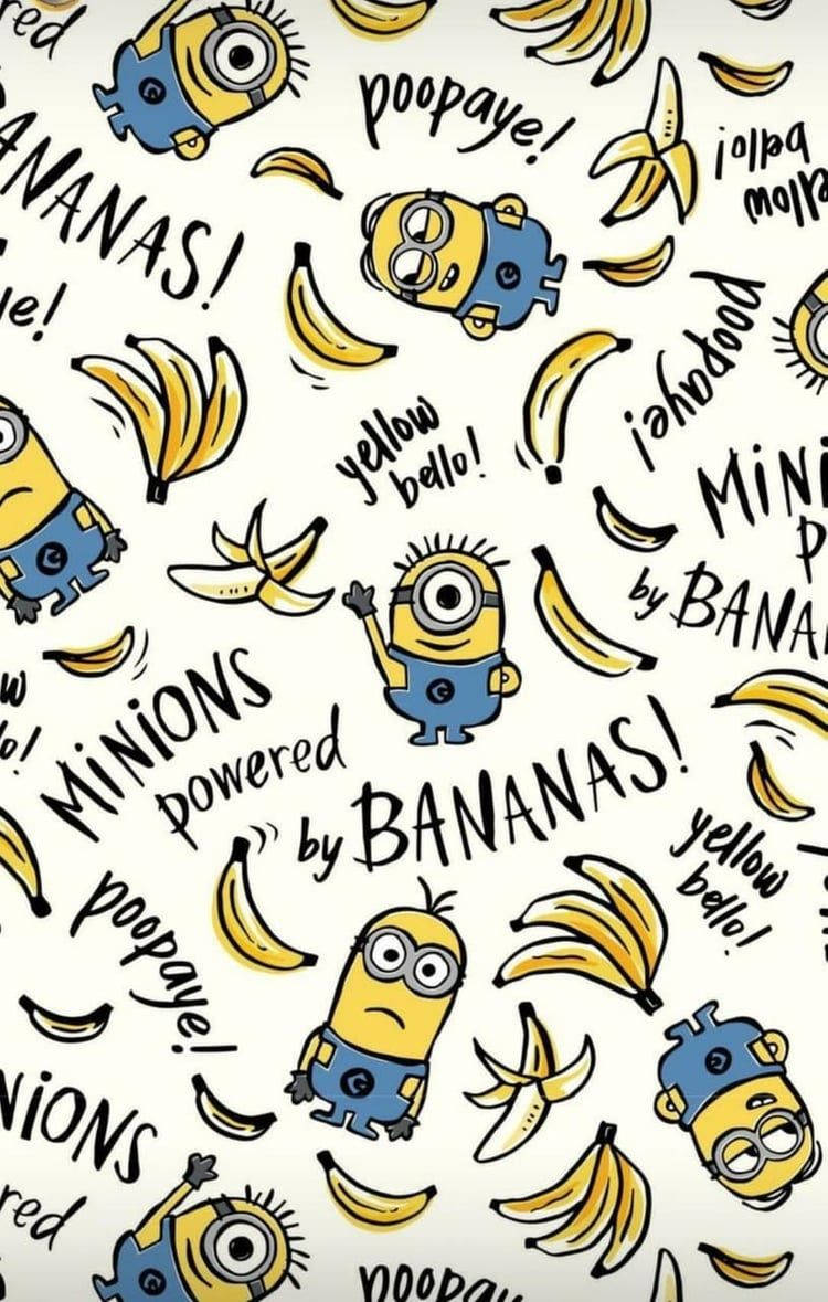 Minions Banana Pattern Wallpaper