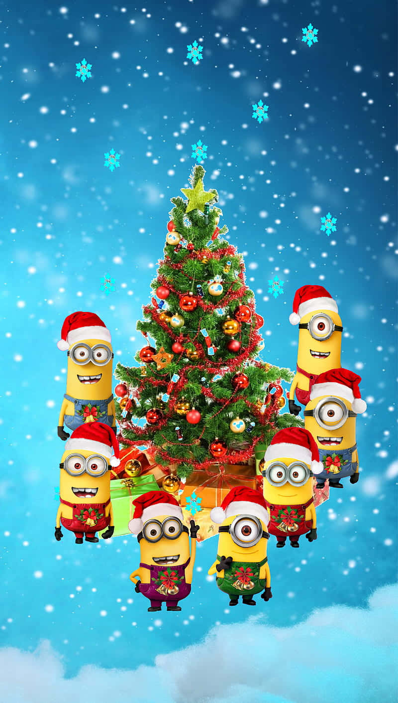 Minions Celebrating Christmas.jpg Wallpaper