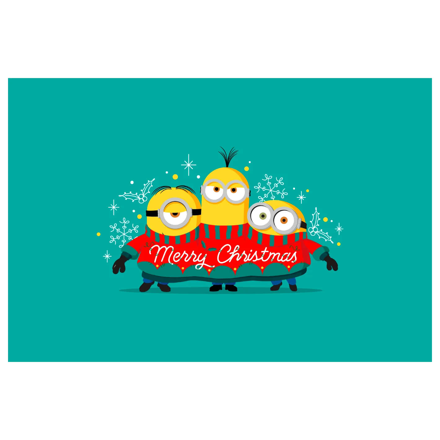 Minions Merry Christmas Celebration Wallpaper
