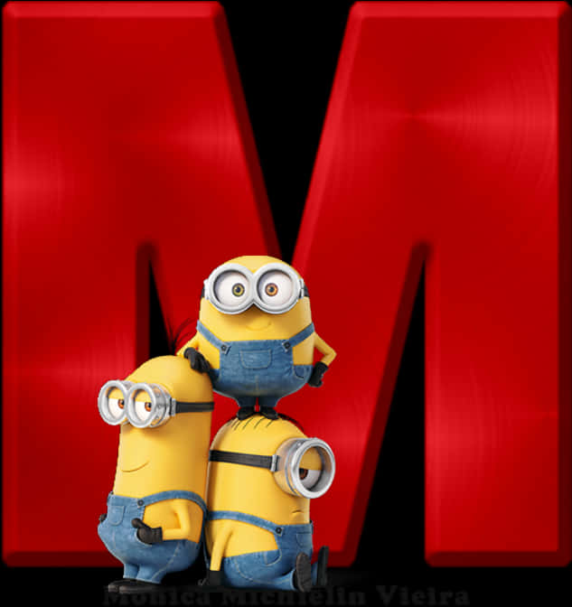 Minions With Letter M Background PNG