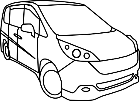 Minivan Line Art Illustration PNG