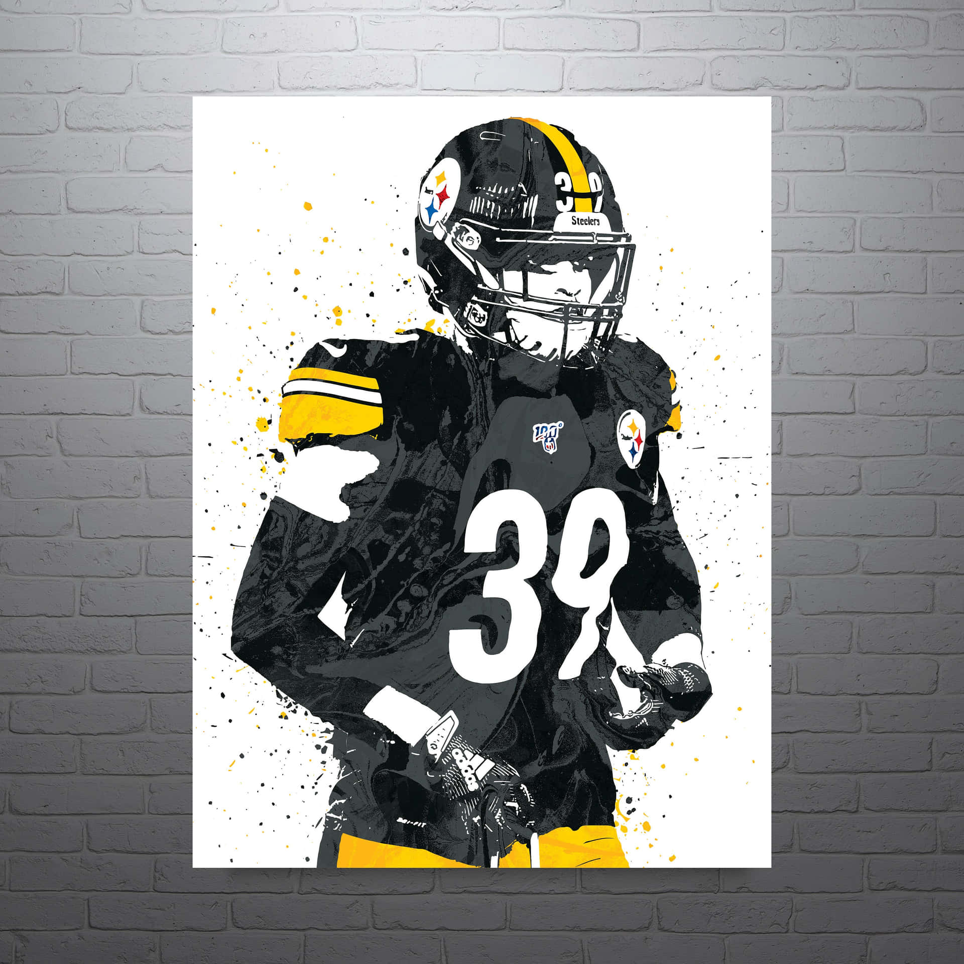 Maleri udstilling af Minkah Fitzpatrick Pittsburgh Steelers Wallpaper