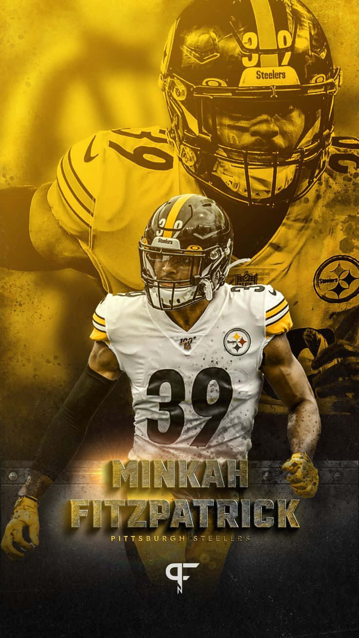 Grafisk kunstfoto af Minkah Fitzpatrick Pittsburgh Steelers Wallpaper