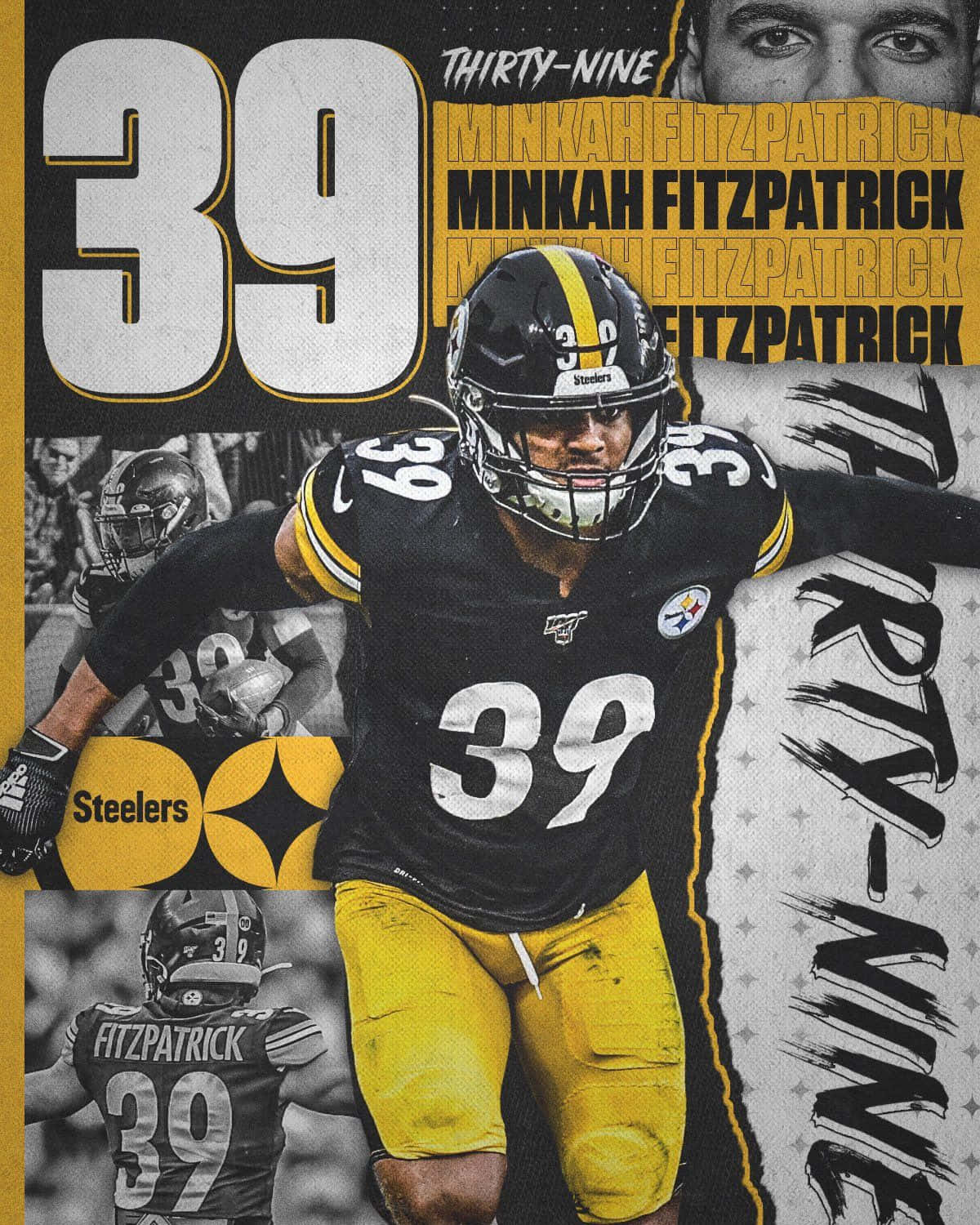 Minkahfitzpatrick Arte Gráfico Pittsburgh Steelers Fondo de pantalla