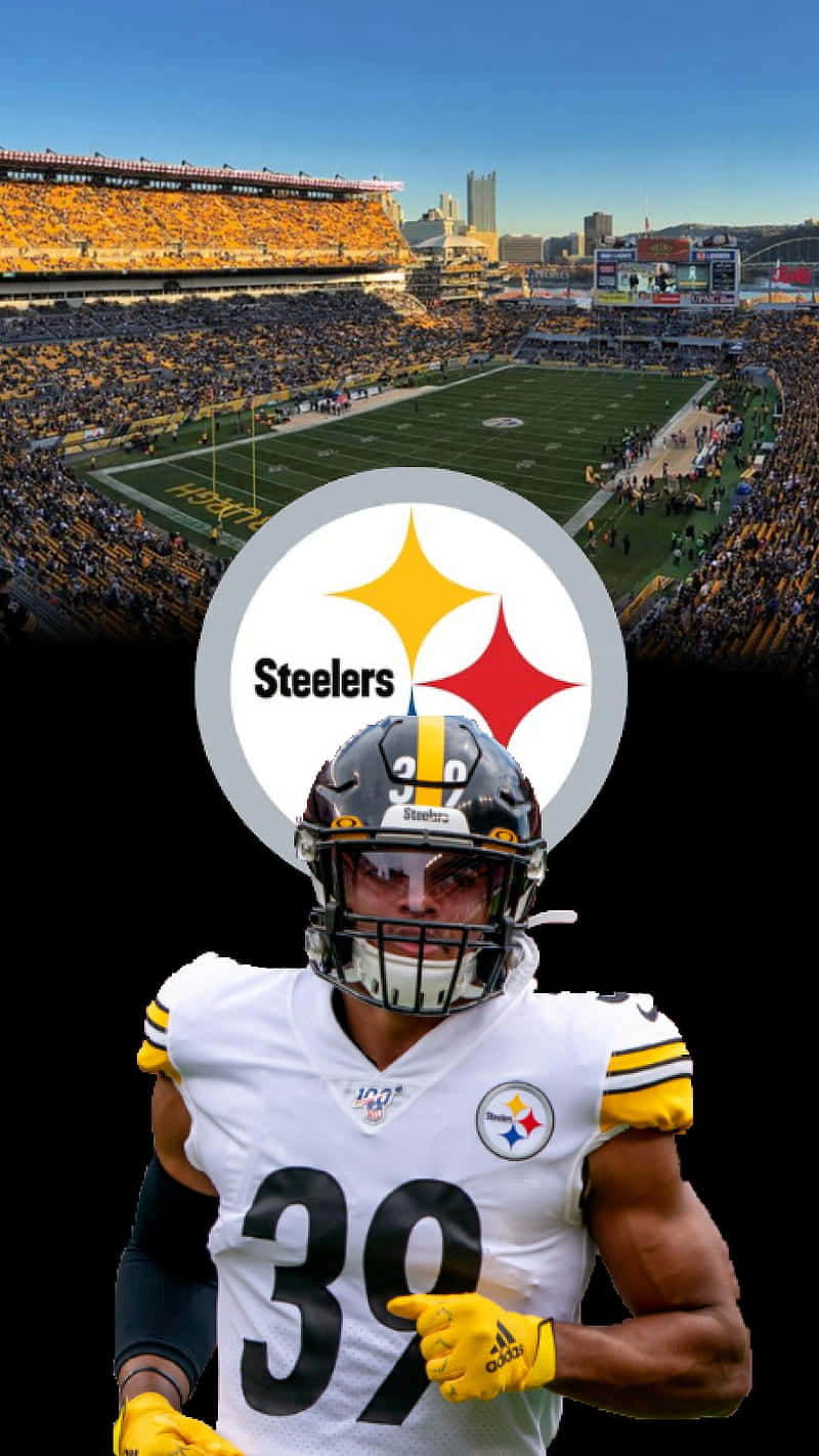 Minkah Fitzpatrick Pittsburgh Steelers Logo Player Tapet Wallpaper