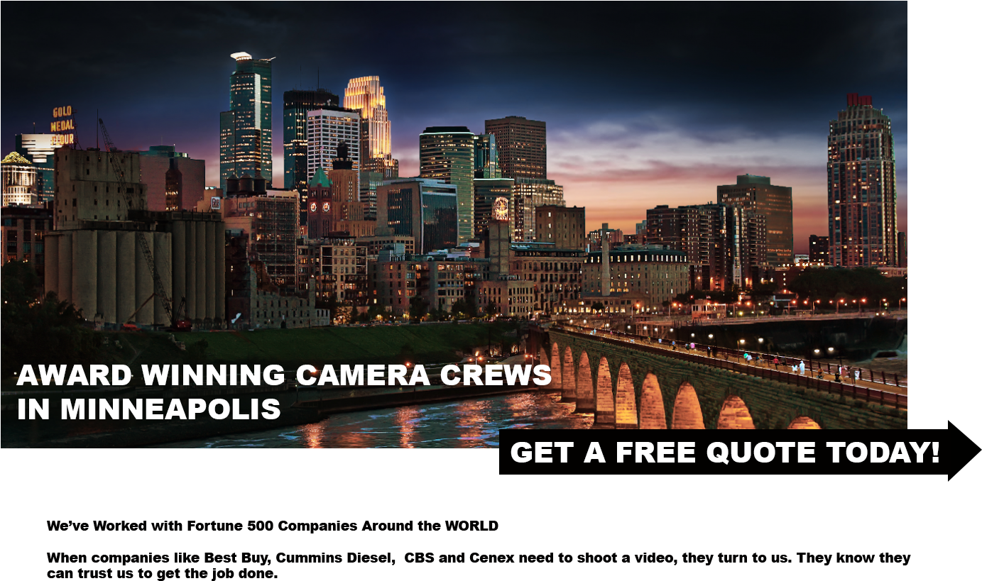 Minneapolis Skyline Camera Crew Advert PNG
