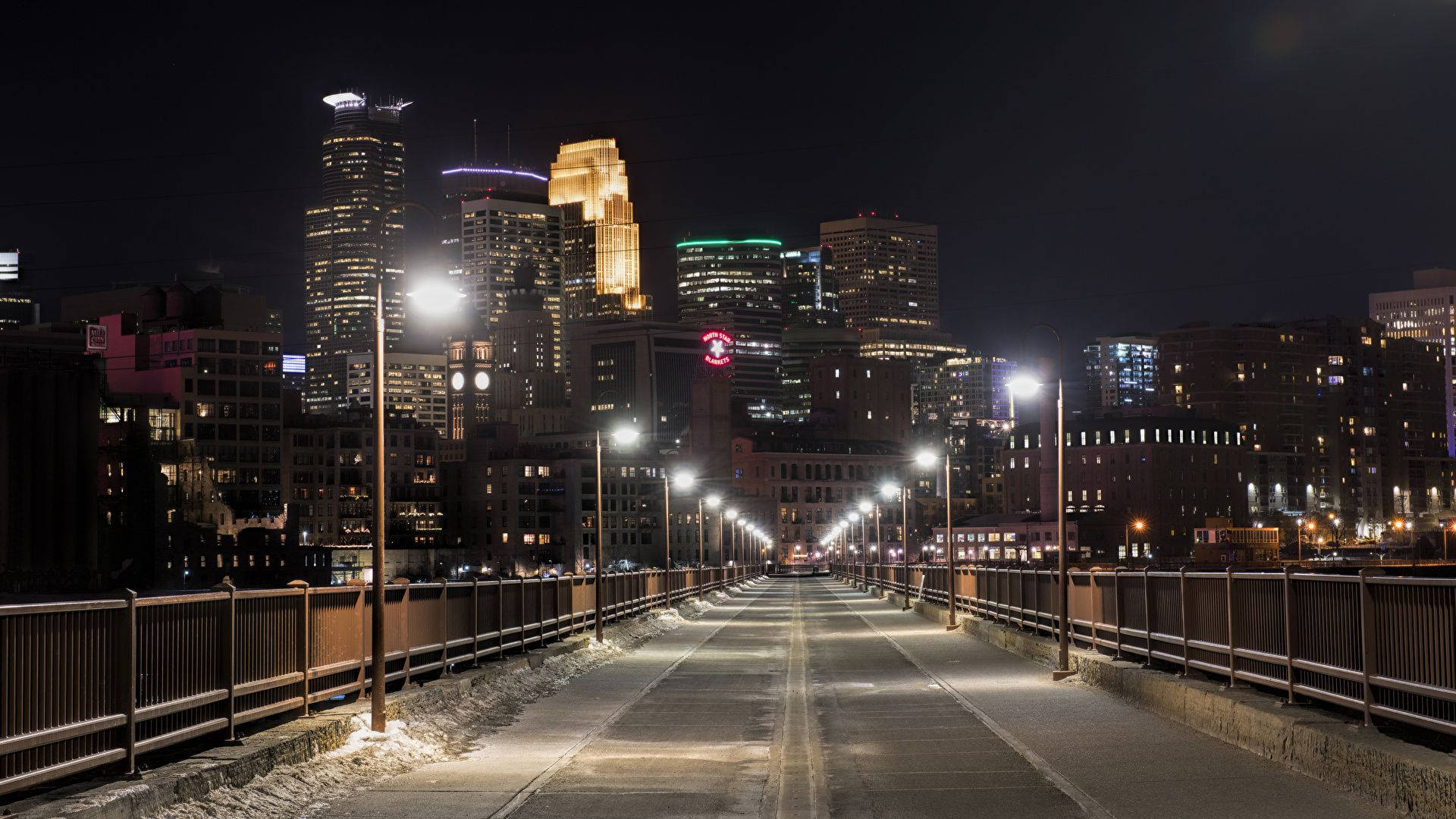 Minnesota Bridge At Night