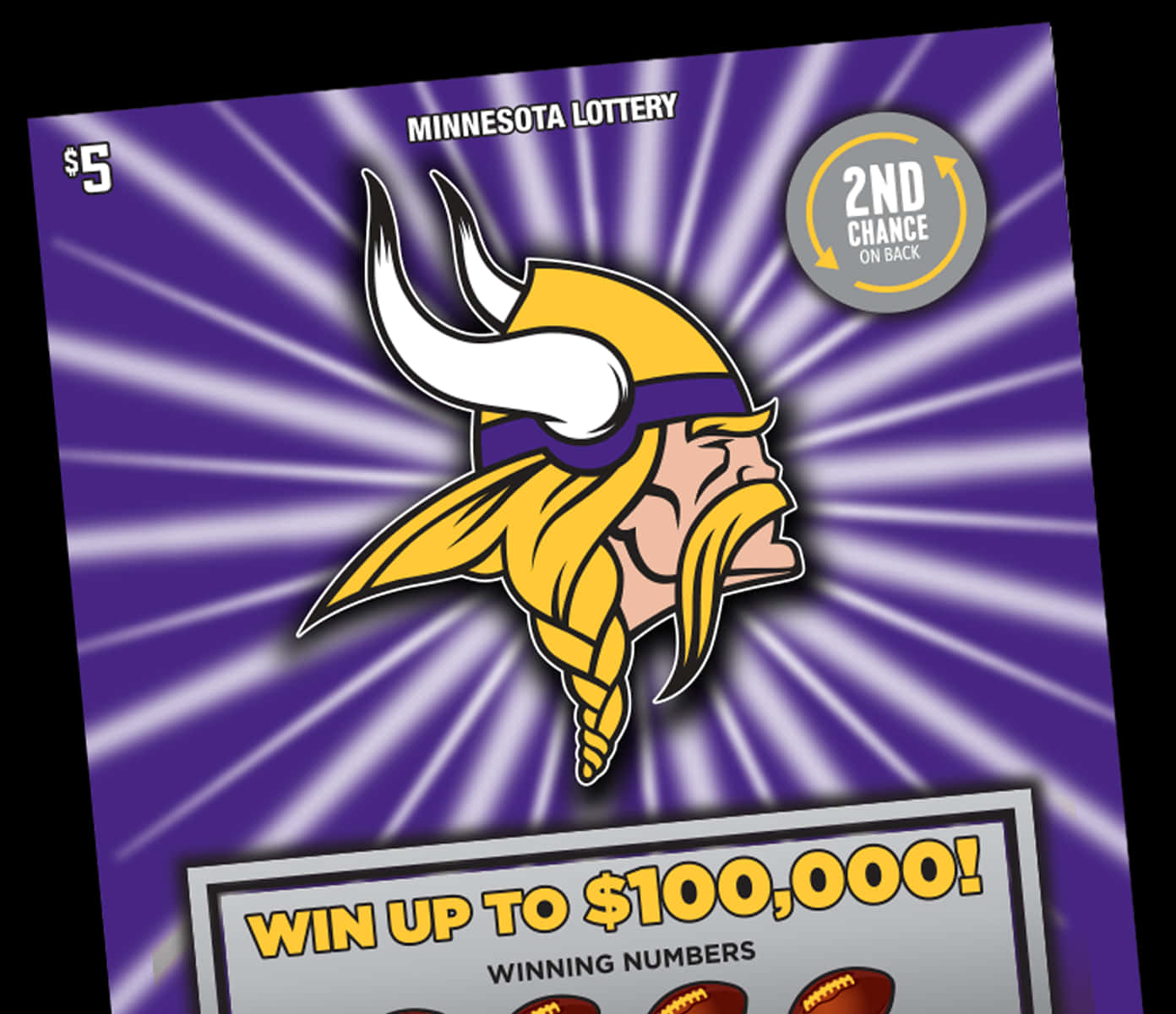 Minnesota Lottery Vikings Scratch Game PNG
