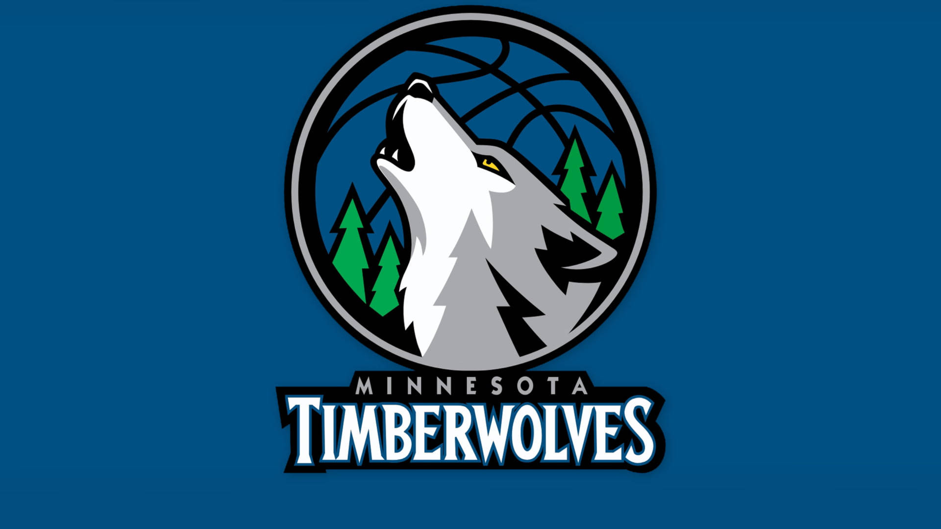 Minnesota Timberwolves Logo In Light Blue Wallpaper