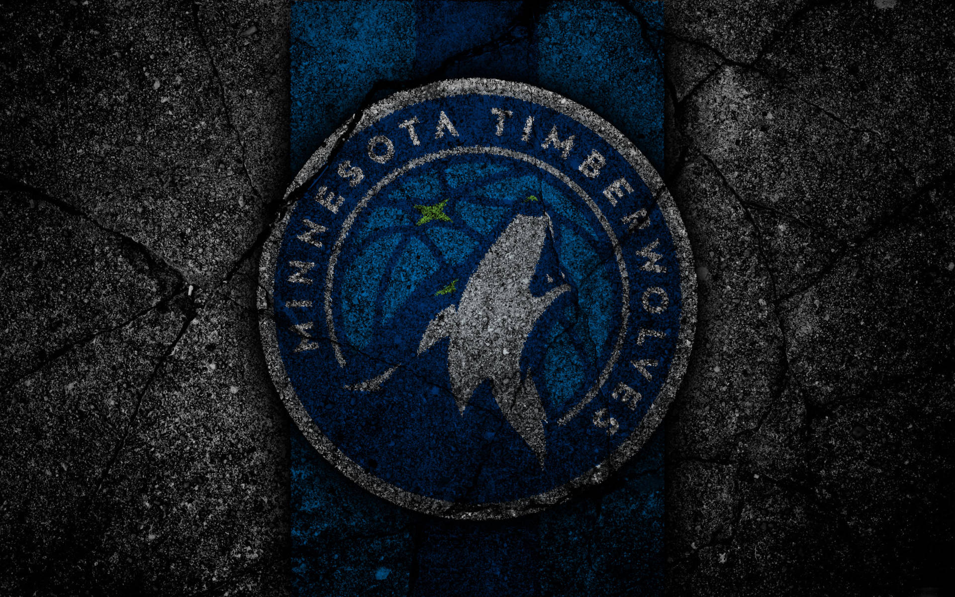 Minnesota Timberwolves Logo On Cement Wall Wallpaper