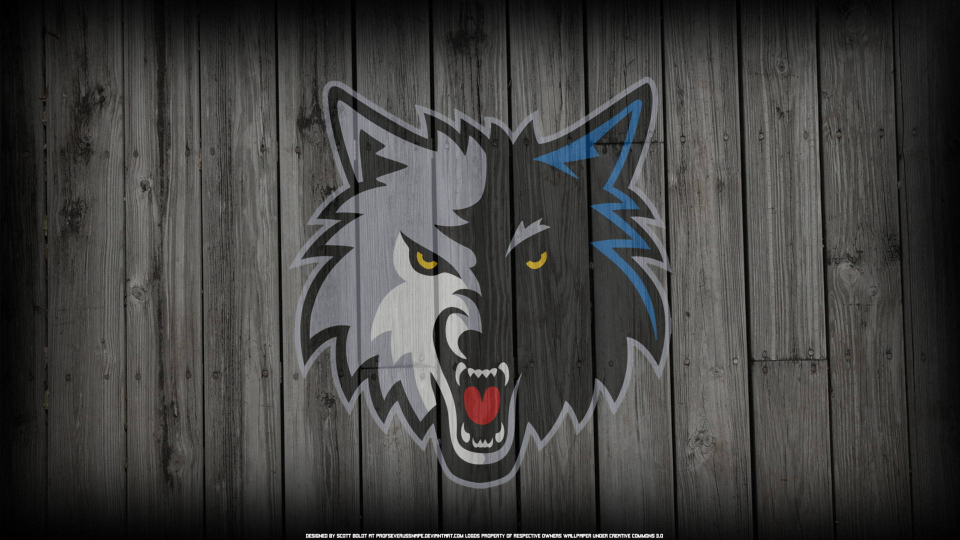Minnesota Timberwolves Logo On Wood Wall Wallpaper