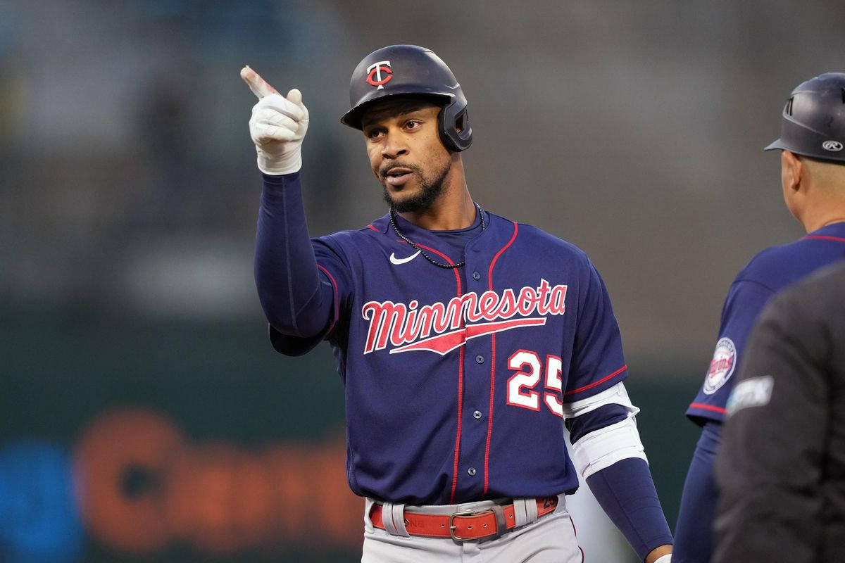 Download Byron Buxton In Light Blue Jersey Wallpaper