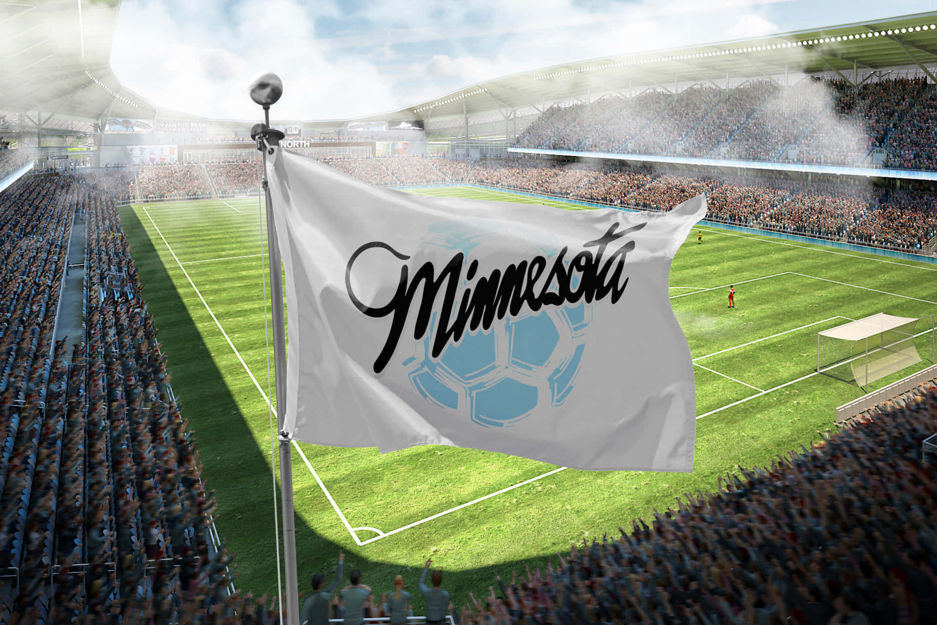 Minnesota United Fc Flag Banner On Stadium Picture