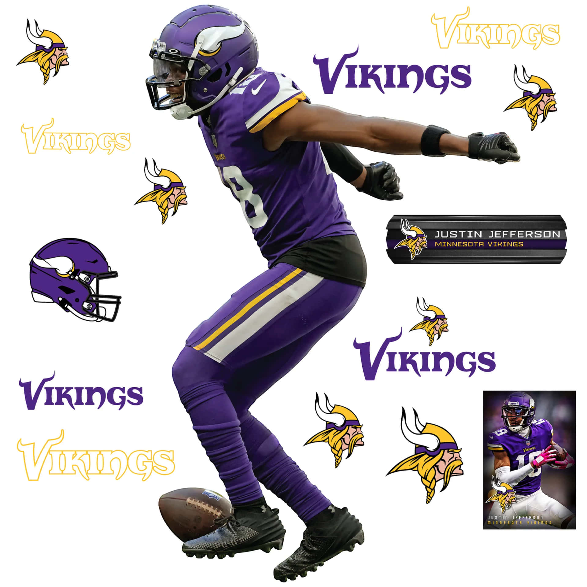 Minnesota Vikings Football Player Collage Wallpaper