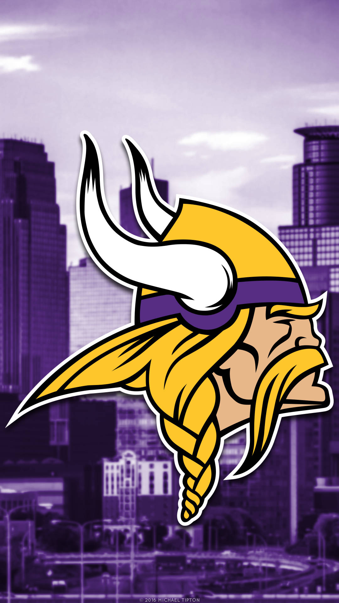 Minnesota Vikings Logo On Minnesota City Wallpaper